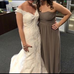 Taupe bridesmaid dress. Worn once.